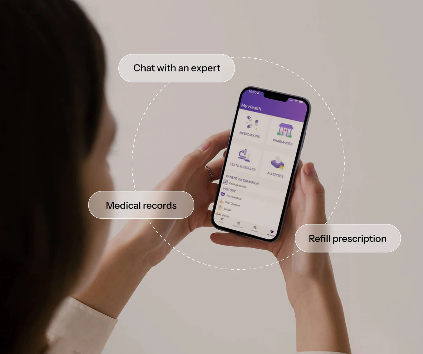 Woman using Appatient app